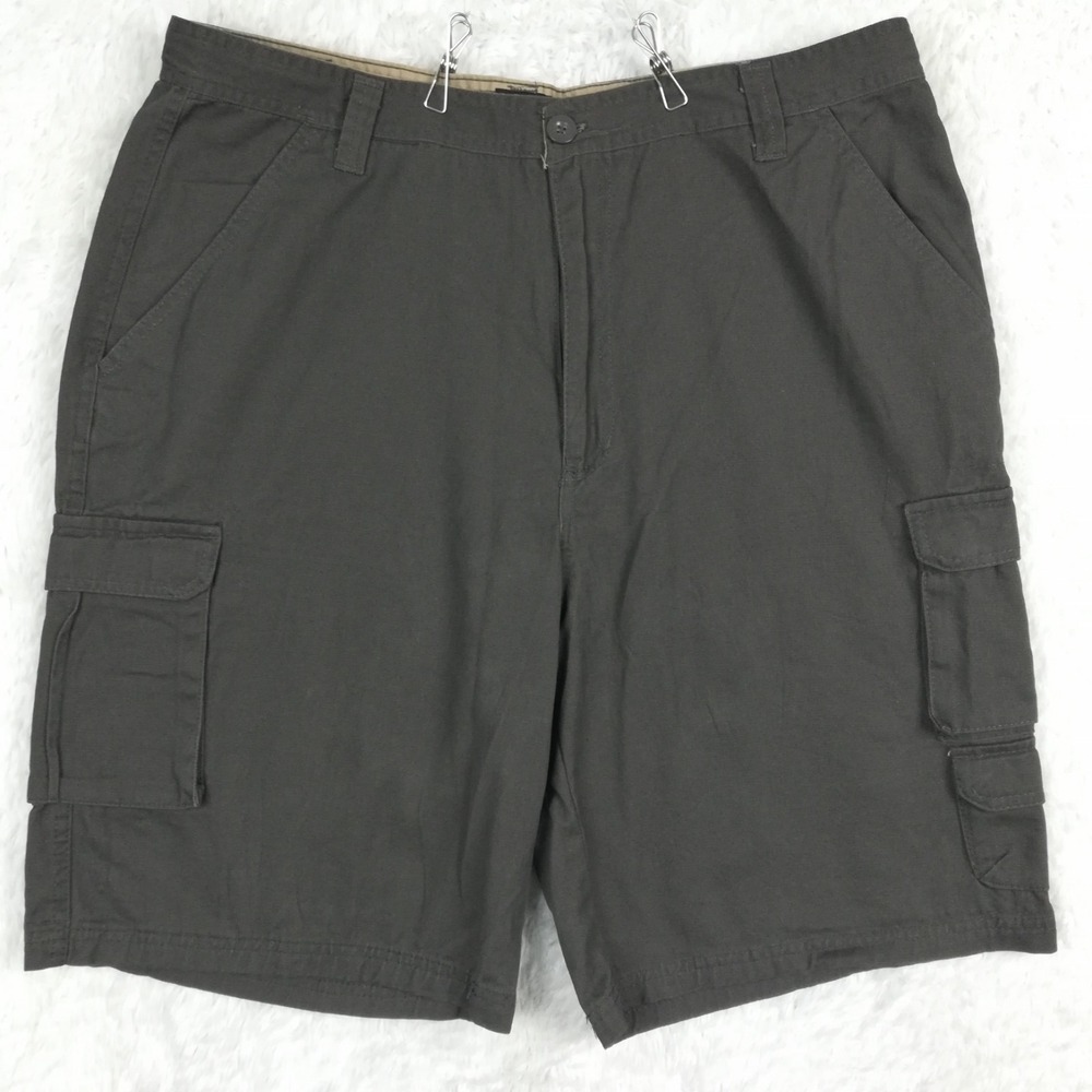 Rugged Wear Mens Cargo Shorts Taupe‎ Brown Flap Pocket Workwear 38 New